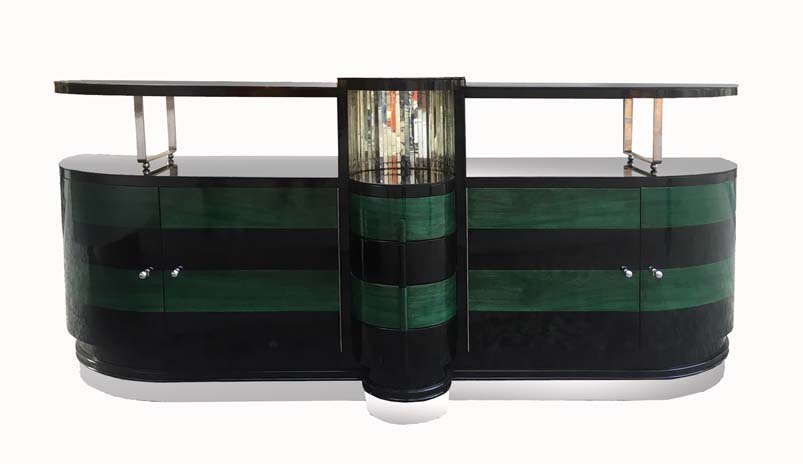 Credenza Vintage Verde nero piano opaline del XX Secolo Anni 30, Opera d'arte esemplare - Robertaebasta® Art Gallery opere d’arte esclusive.